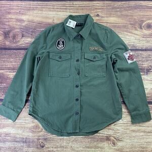 Madrag Y2k USA Sailor Army Green Lightweight Jacket Patches Size Small